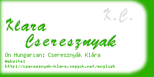 klara cseresznyak business card