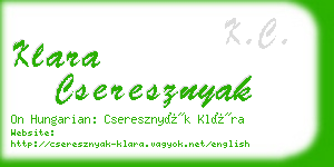 klara cseresznyak business card